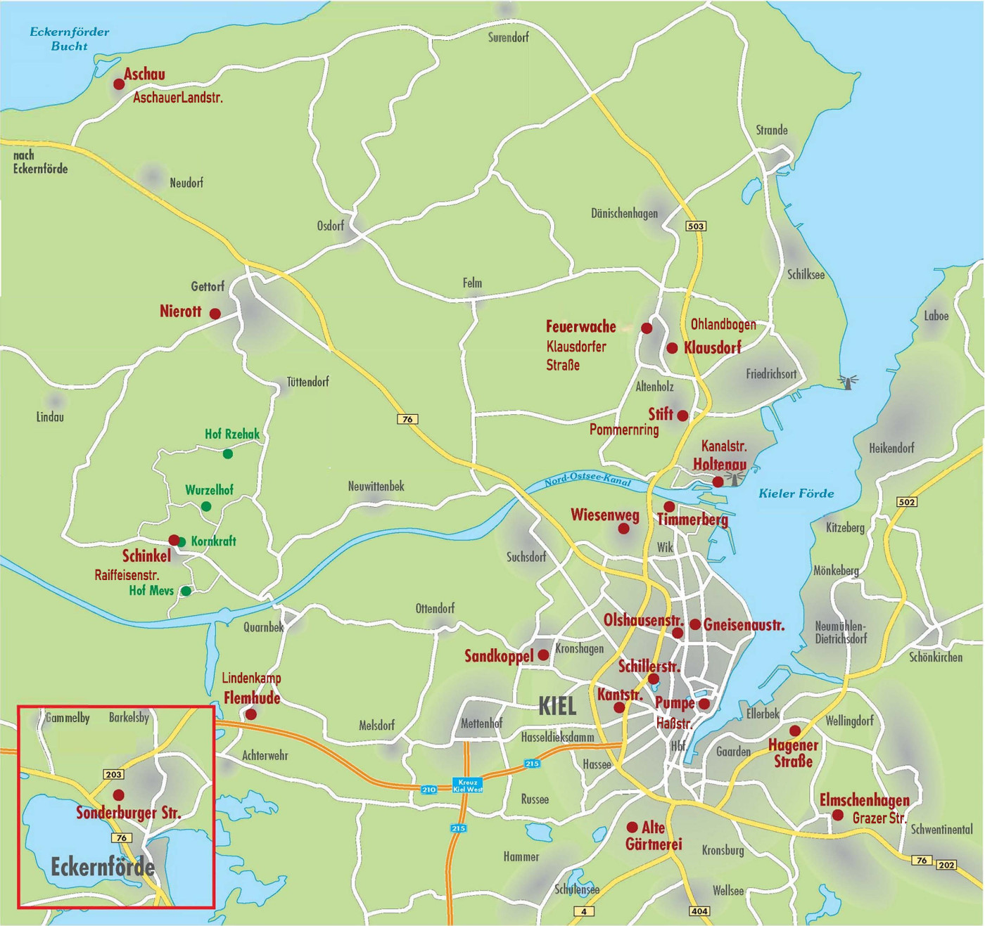 Lageplan der Depots